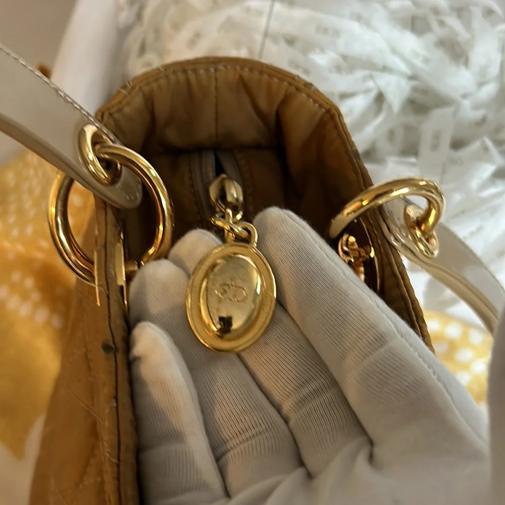 Christian Dior Lady Dior Canage Nylon Handbag - Beige - Picture 13 of 16